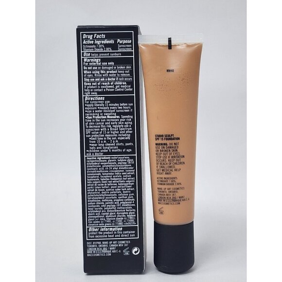 New MAC Studio Sculpt Foundation SPF 15 Full Size NW40 - Picture 3 of 3
